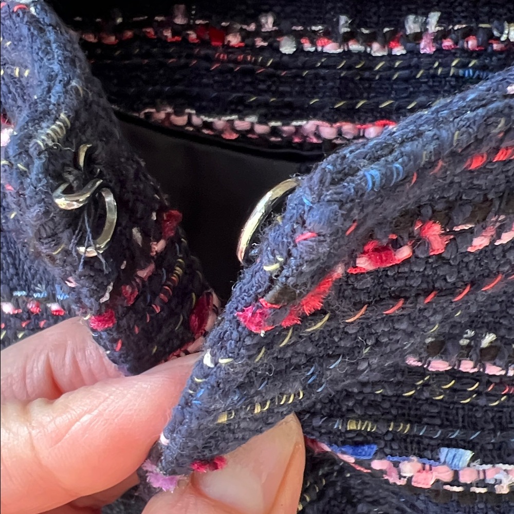 Talbots Factory 16 Navy Multicolor Tweed Blazer Striped - Picture 5 of 10